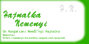 hajnalka nemenyi business card